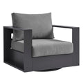 Tahoe Outdoor Patio Powder-Coated Aluminum Swivel Armchair by Modway