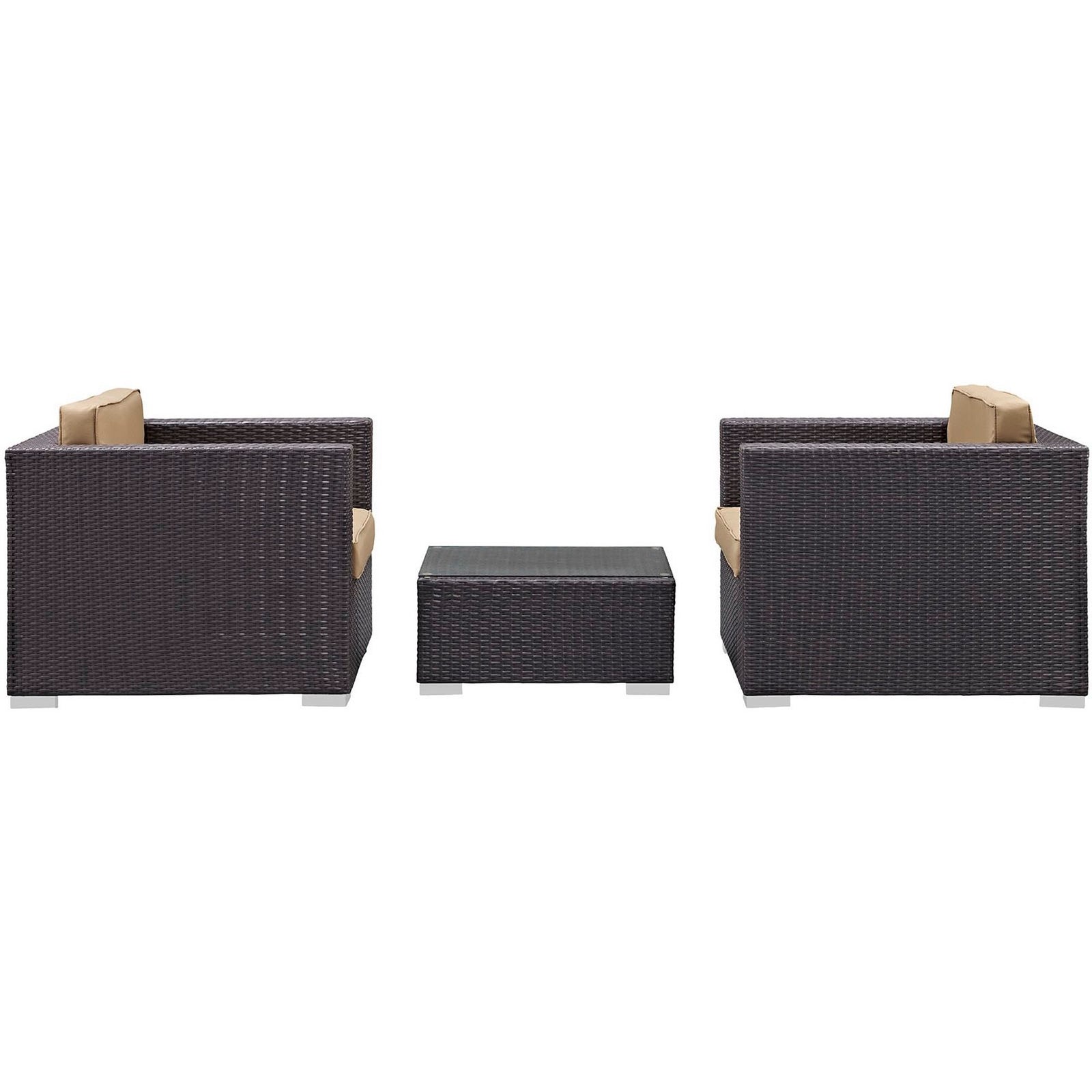 Burrow 3 Piece Outdoor Patio Sofa Set by Modway