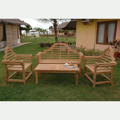 Marlborough 3-Seater 4-Pc Teak Conversation Set with Coffee Table | BetterPatio // BetterPatio.com