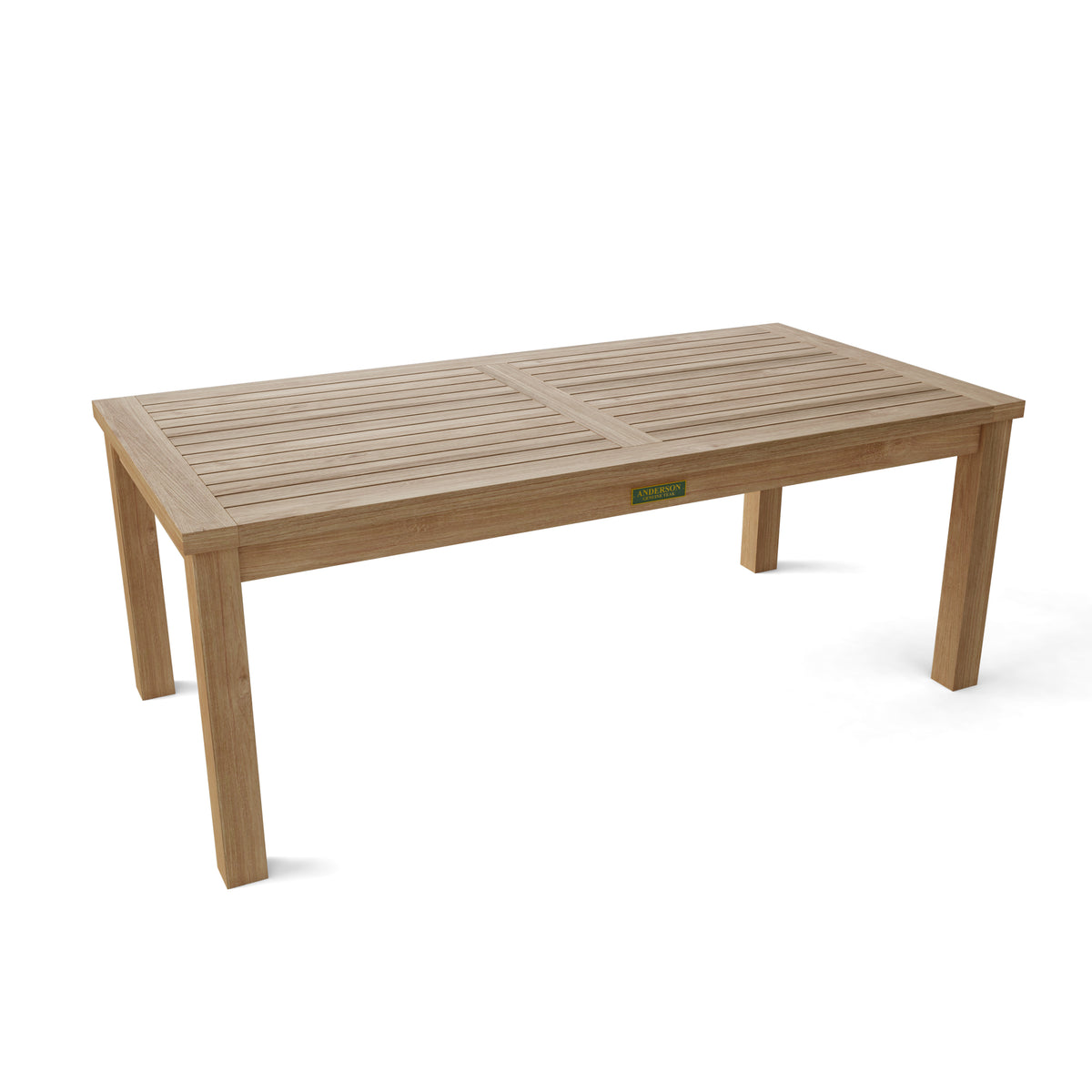 Wooden outdoor table on a white background