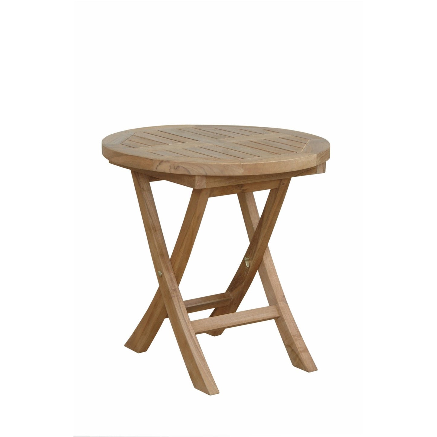 Wooden folding table on a white background