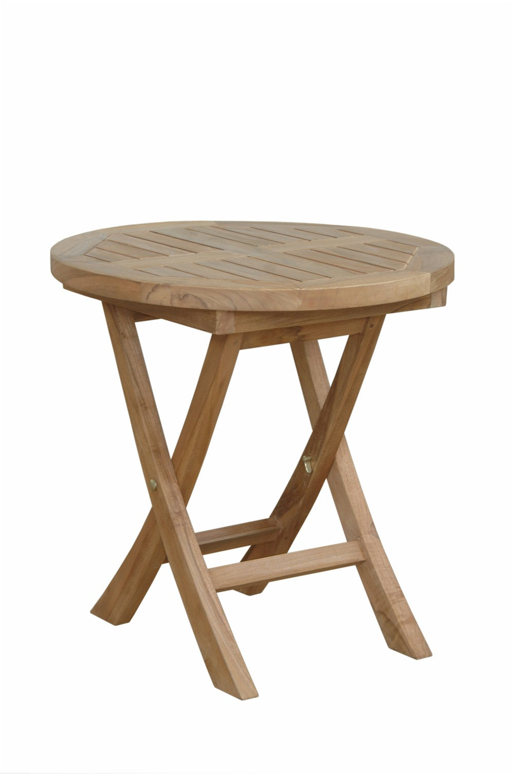 Wooden folding table on a white background