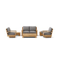 Madera 6-Piece Deep Seating Set - Teak Swivel Chairs, Loveseat & Tables with Sunbrella Cushions