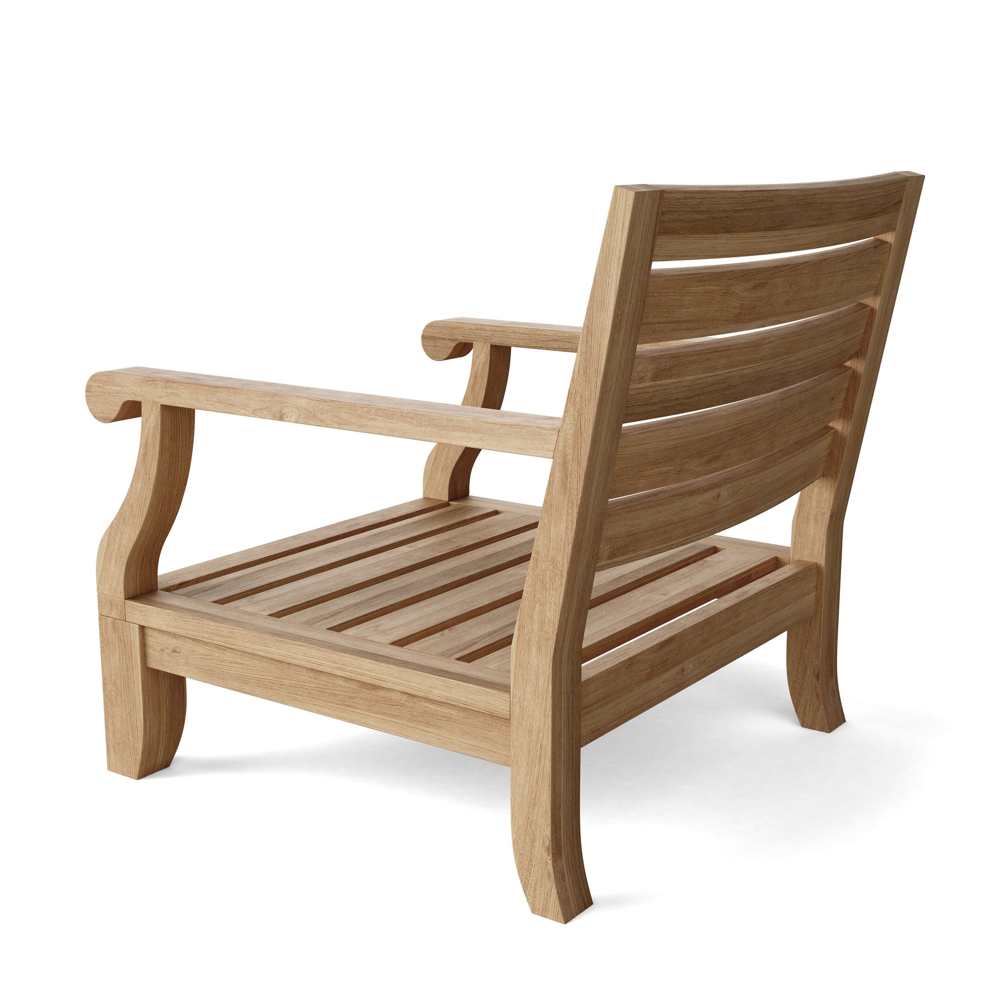 Wooden armchair on a white background