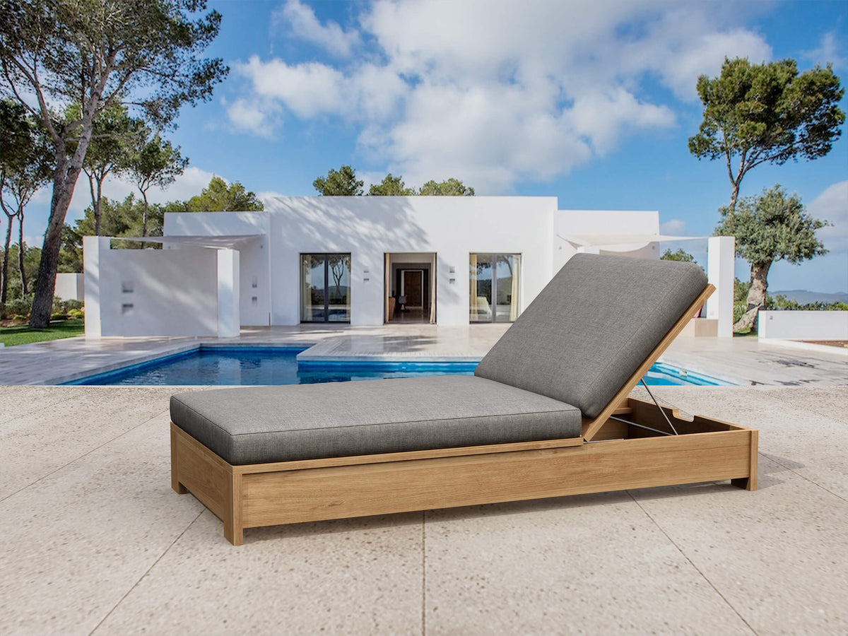 Madera Teak Sun Lounger with Sunbrella Cushions | BetterPatio // BetterPatio.com