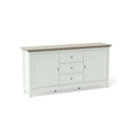 Chenon Sideboard Buffet Credenza – White & Brown, Timeless Storage for Living & Dining Room