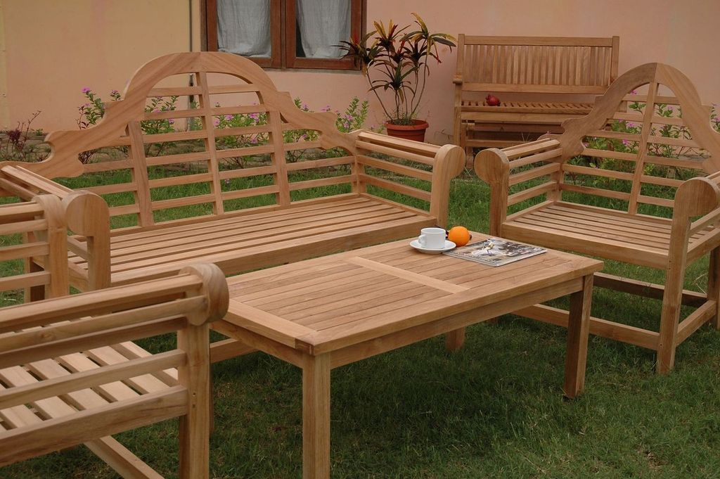 Marlborough 3-Seater 4-Pc Teak Conversation Set with Coffee Table | BetterPatio // BetterPatio.com