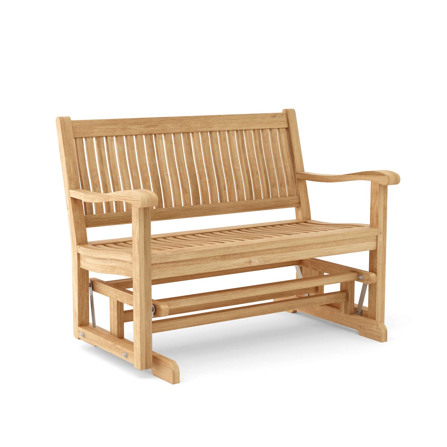 Wooden bench on a white background