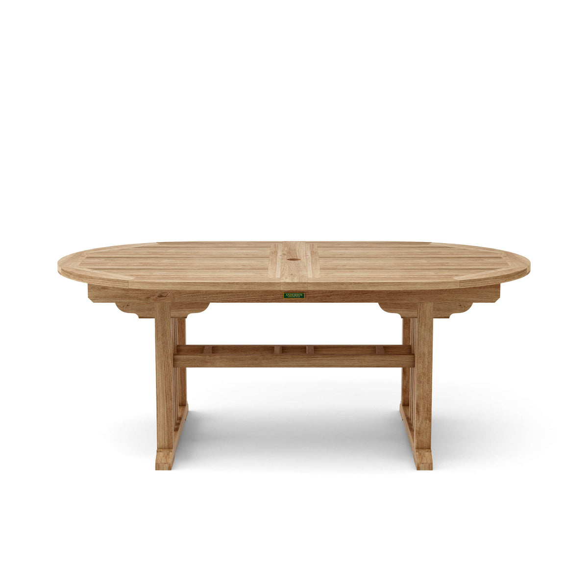 Wooden outdoor table on a white background