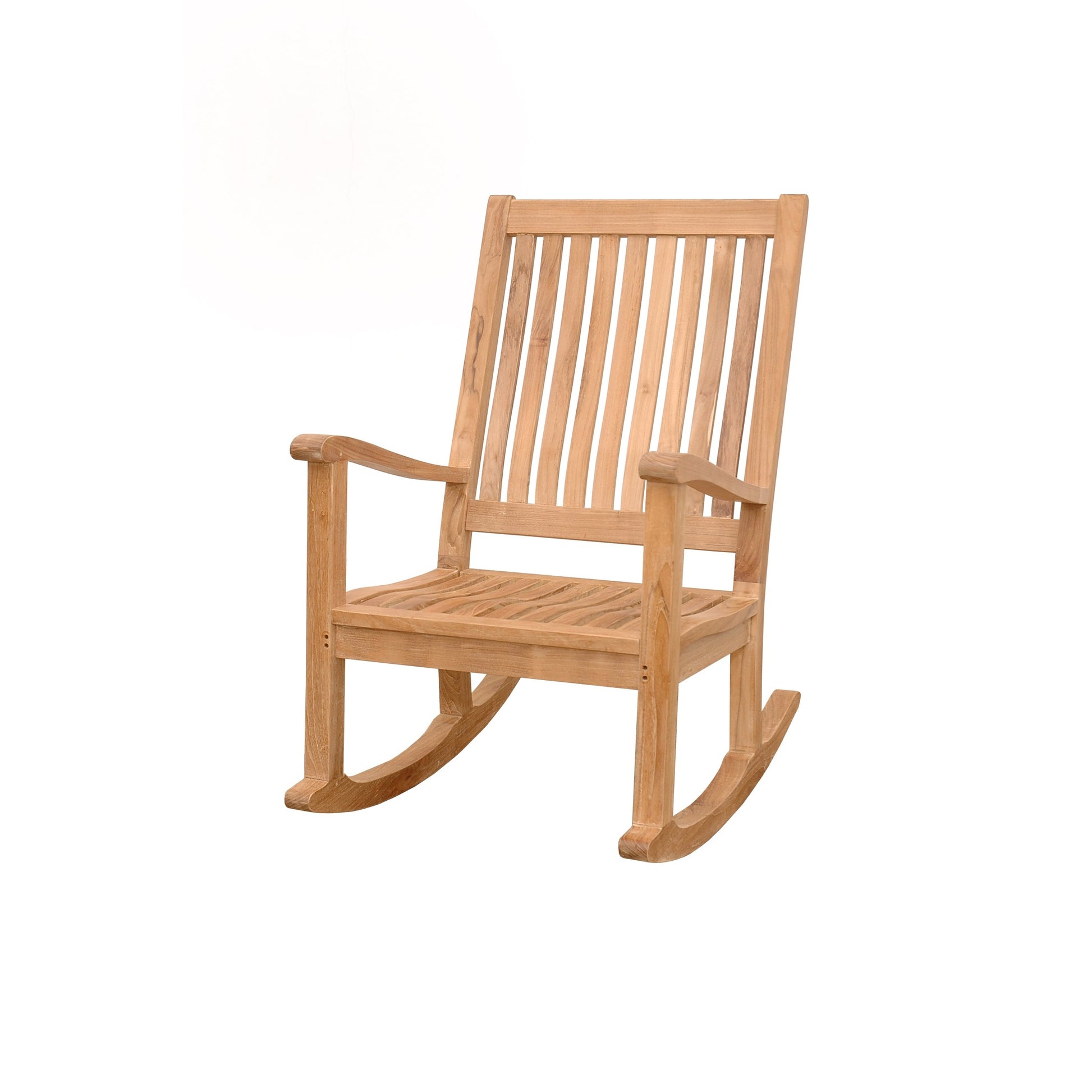 Anderson Teak Del-Amo Rocking Teak Armchair - outdoor teak rocker side view
