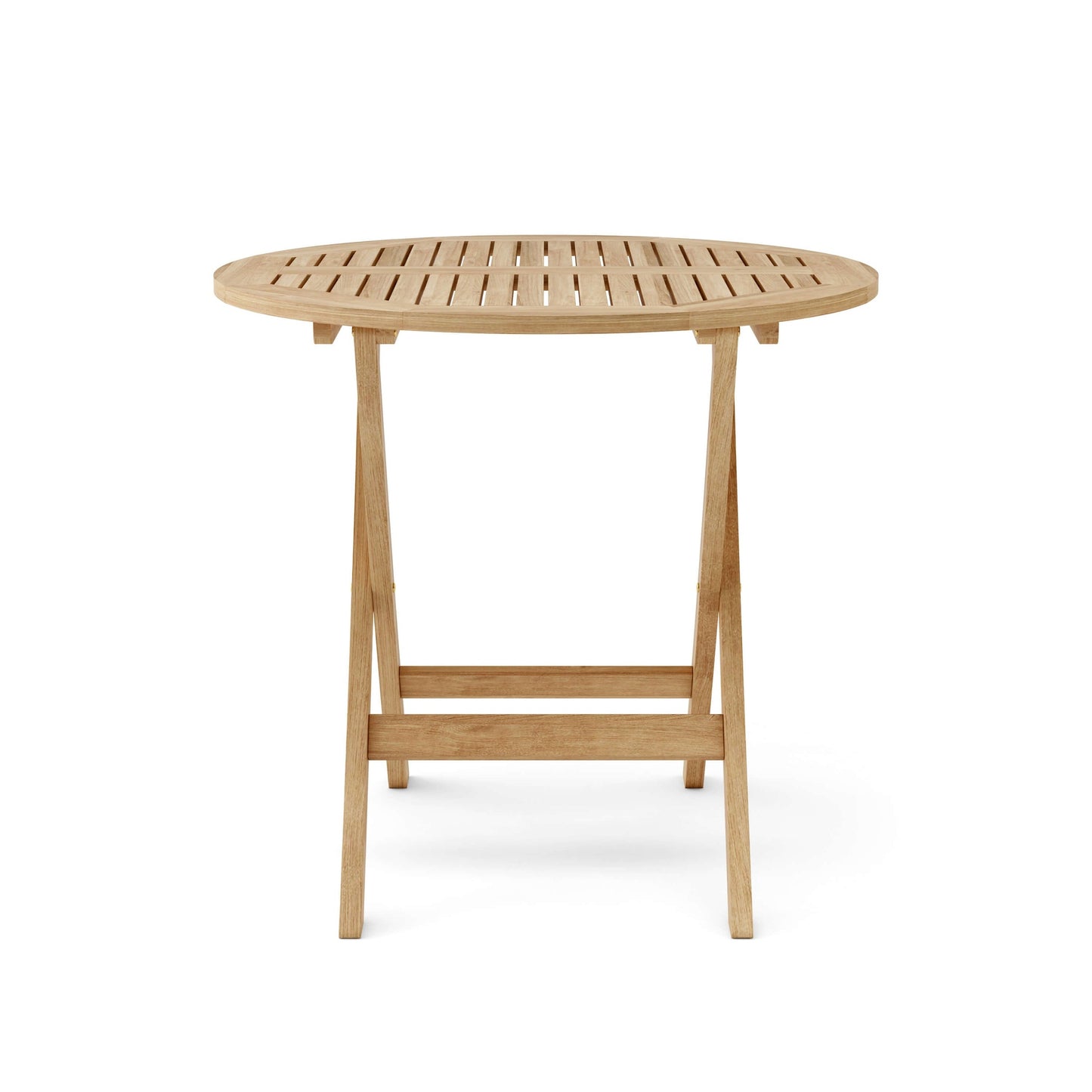 Wooden outdoor table on a white background