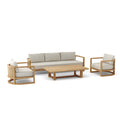 Junus 4 - Piece Teak Deep Seating Set with Sofa, Lounge Chairs & Coffee Table