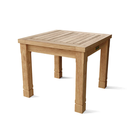 Wooden square table on a white background