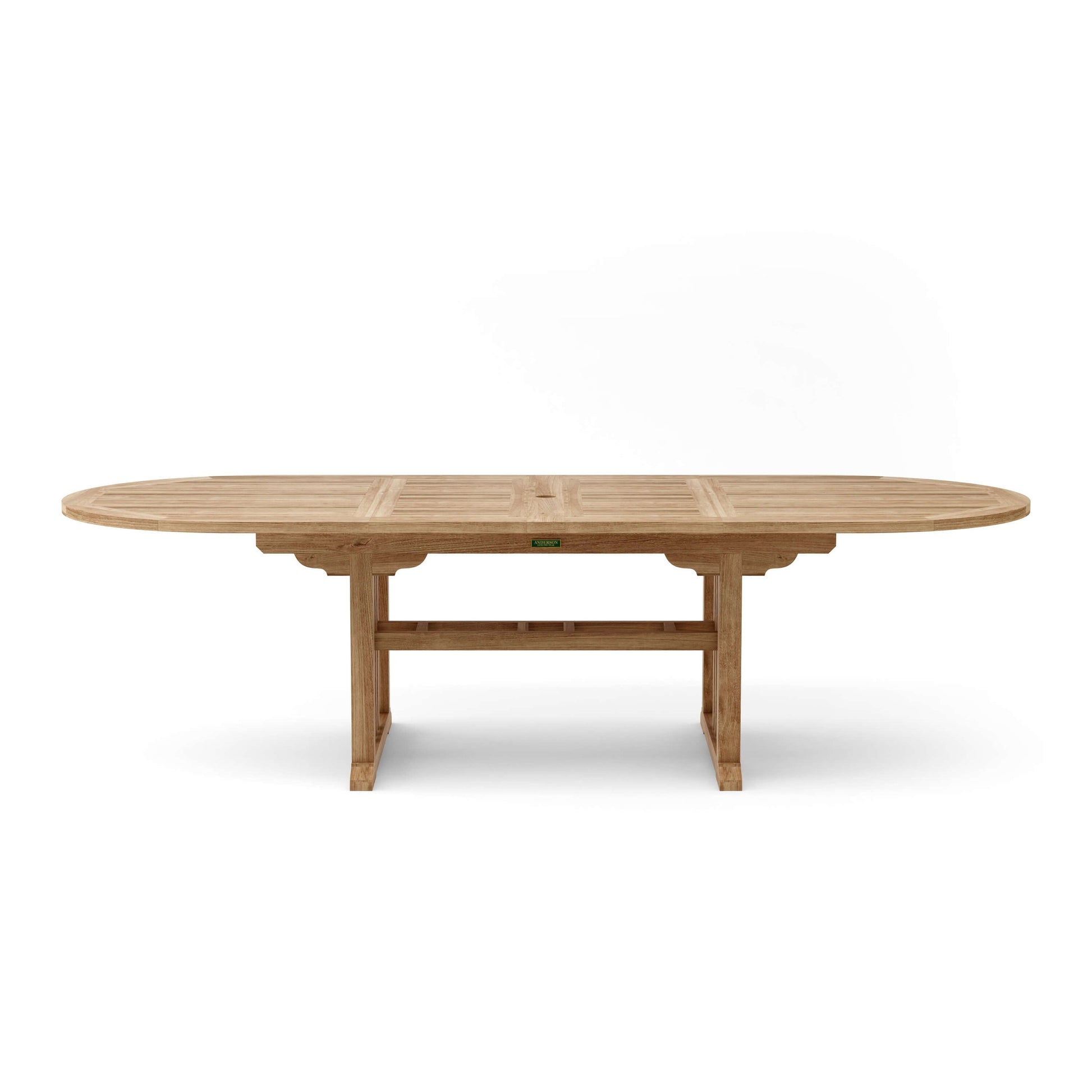 Wooden outdoor table on a white background