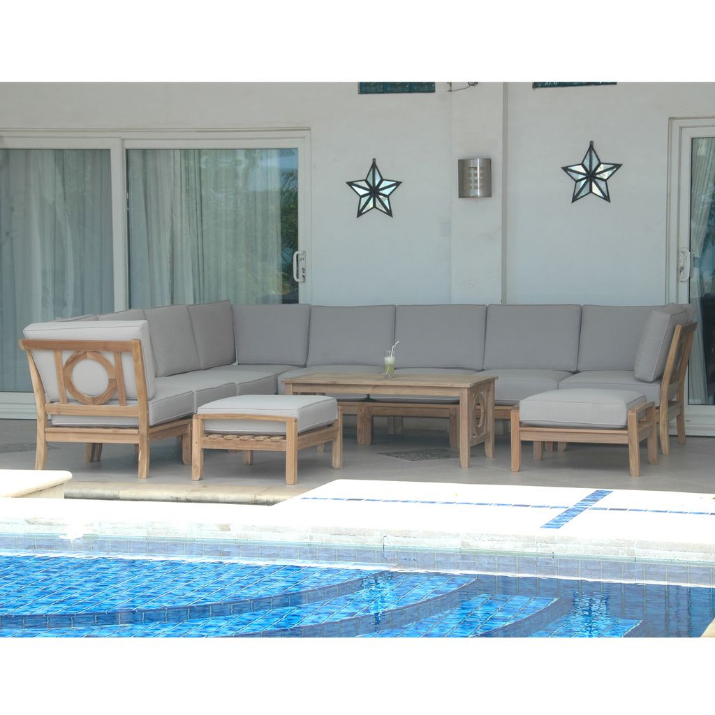 Natsepa 11-Piece Teak Modular Outdoor Deep Seating Set | BetterPatio // BetterPatio.com
