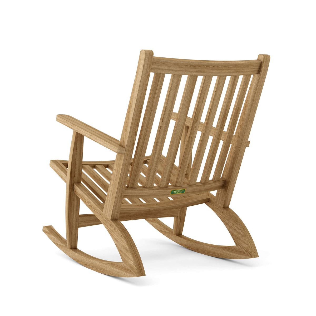 Anderson Teak Modern Rocking Teak Armchair - modern teak armchair detail view