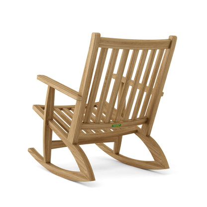 Anderson Teak Modern Rocking Teak Armchair - modern teak armchair detail view