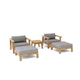 Palermo 5 - Piece Teak Deep Seating Outdoor Lounge Set