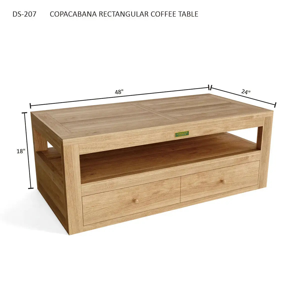 Anderson Teak Copacabana Ottoman - lifestyle view of ottoman in outdoor seating arrangement