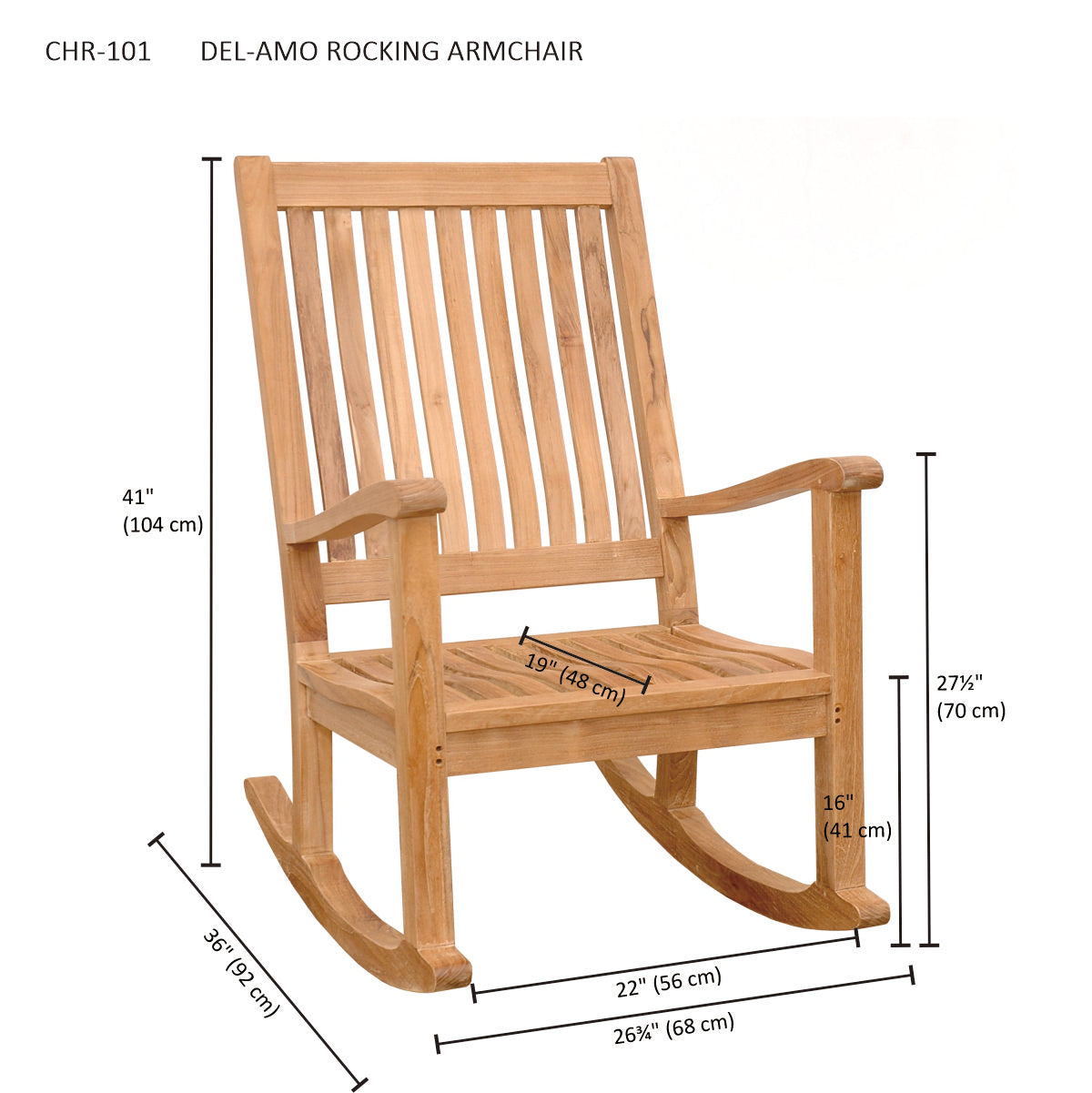 Anderson Teak Del-Amo Rocking Teak Armchair - outdoor teak rocking chair lifestyle
