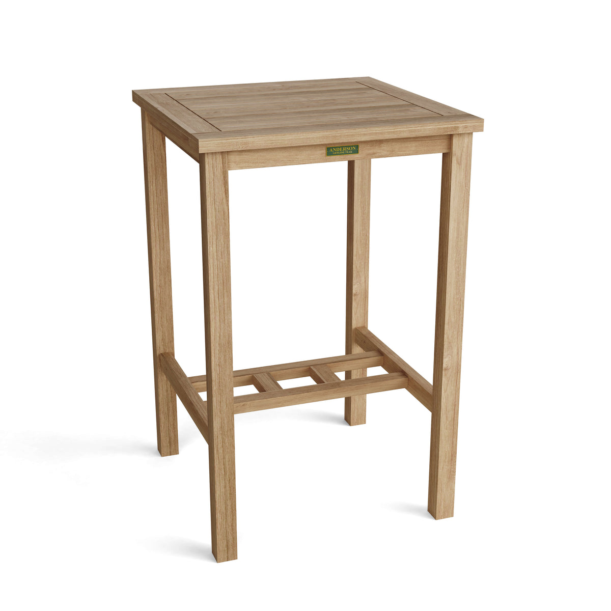 Wooden side table on a white background