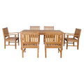 Rockford 7 - Piece Teak Dining Set with Rectangular Table & 6 Armchairs