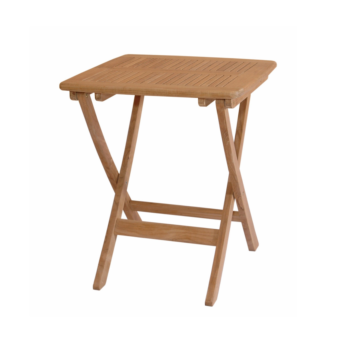 Wooden folding table on a white background