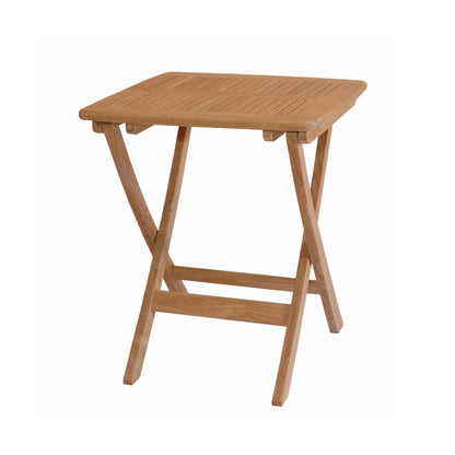 Wooden folding table on a white background