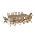 Valencia 13 - Piece Classic Teak Outdoor Dining Set with Extension Table