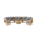 Circular Teak Modular Deep Seating Set with Coffee Table and Cushions