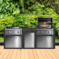 Lynx Pro 8 Foot Luxury Outdoor Grill Island with Grill, Griddle, Polished Black Granite Countertops