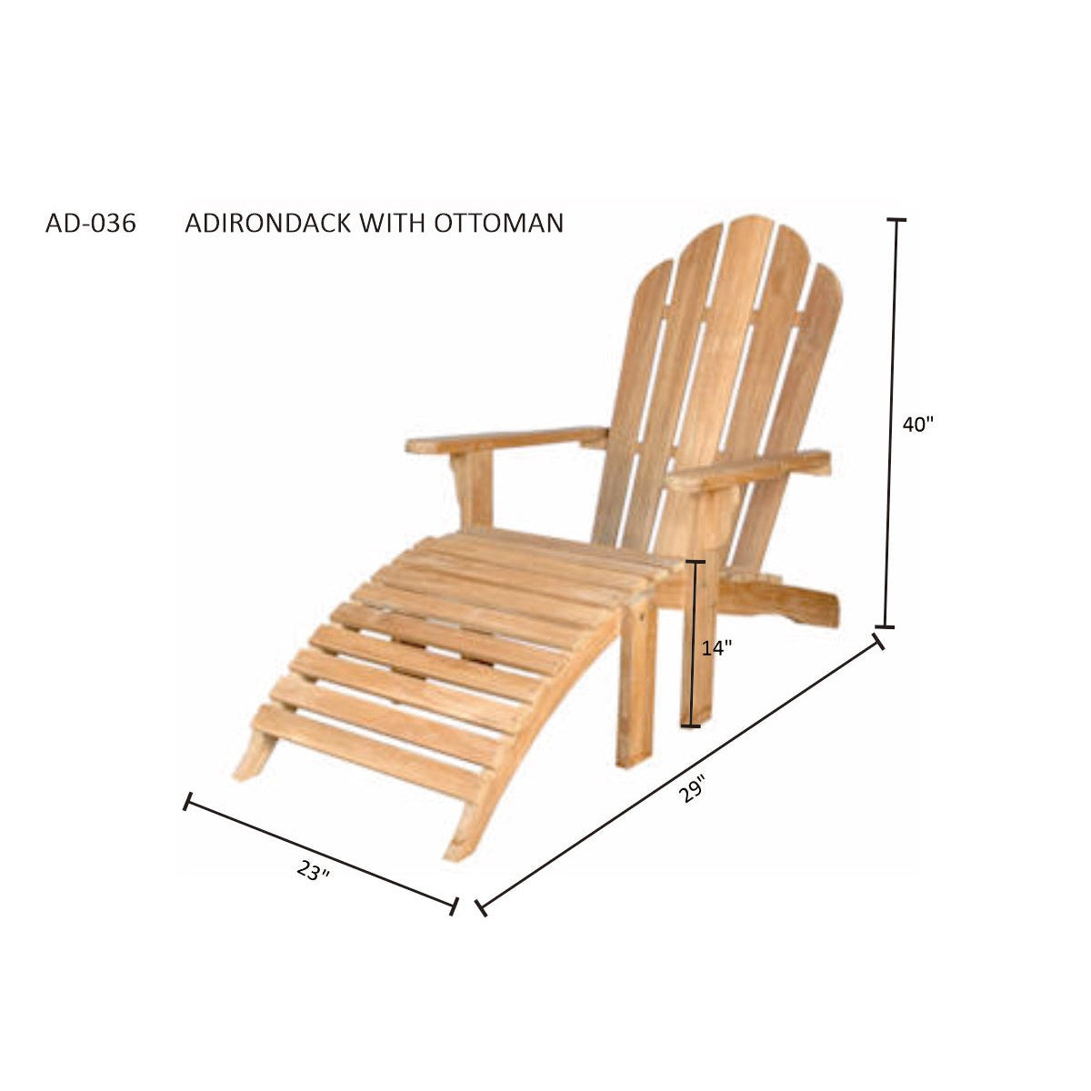 Anderson Teak Adirondack Chair with Ottoman | BetterPatio // BetterPatio.com