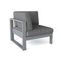 Lucca Modern Aluminum Deep Seating Corner Chair with Cushion – Grey
