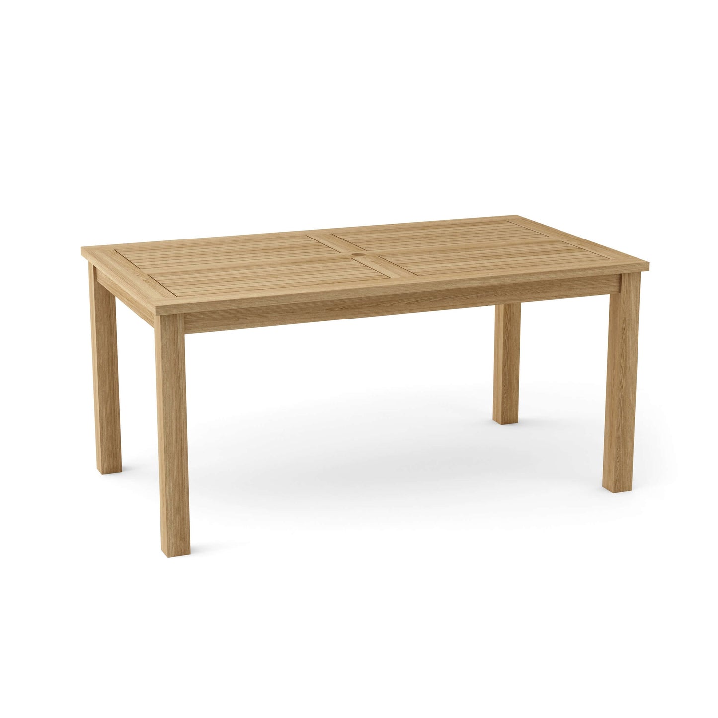 Wooden dining table on a white background