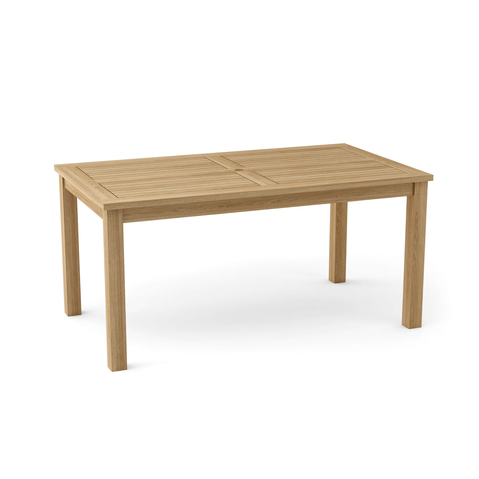 Wooden dining table on a white background