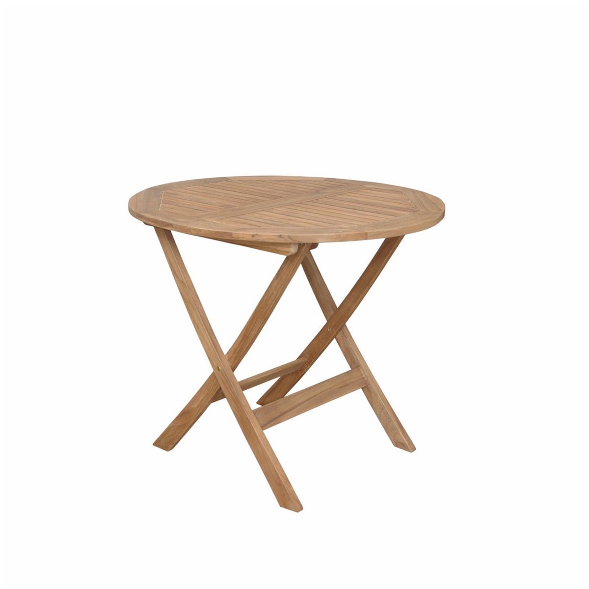 Wooden folding table on a white background