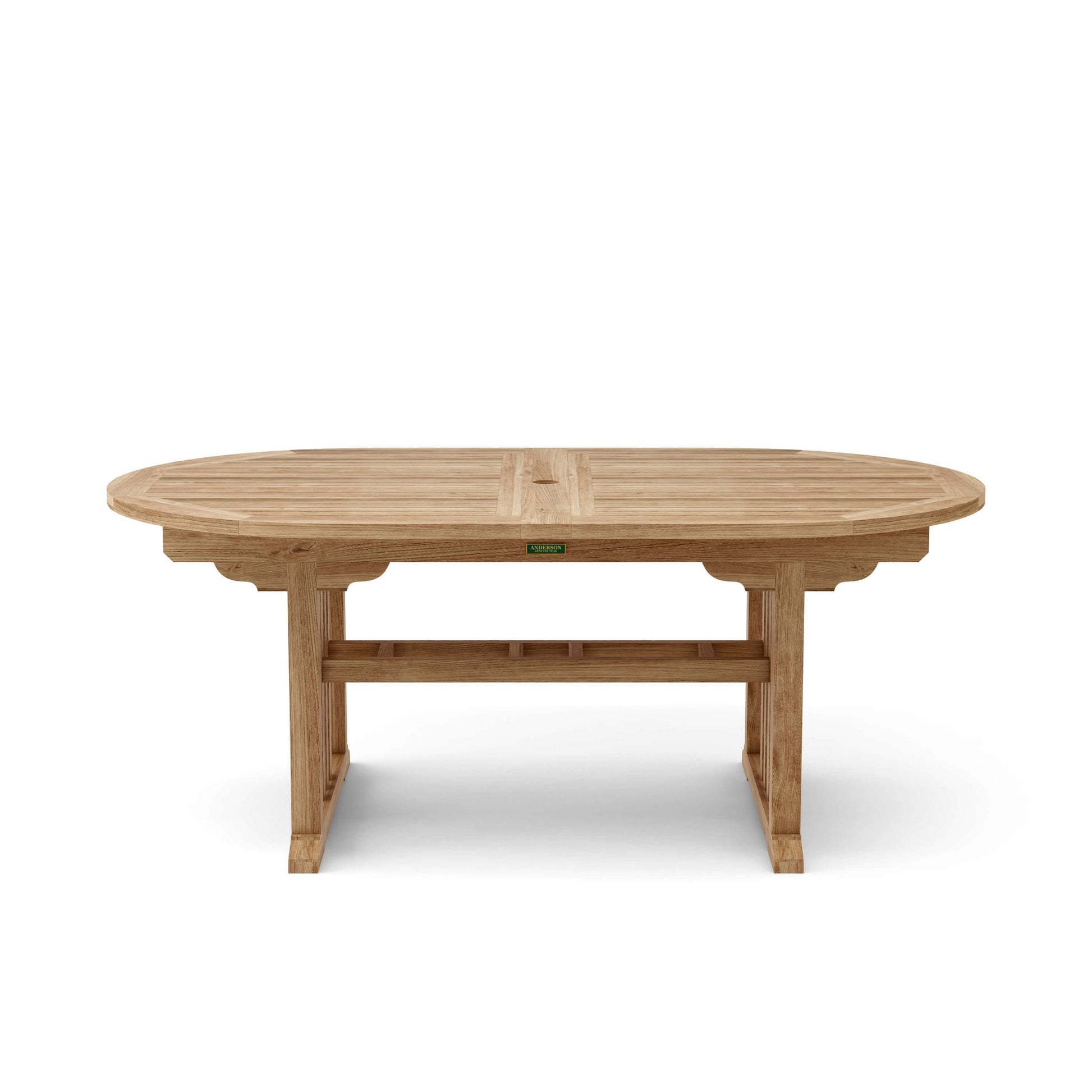 Wooden outdoor table on a white background