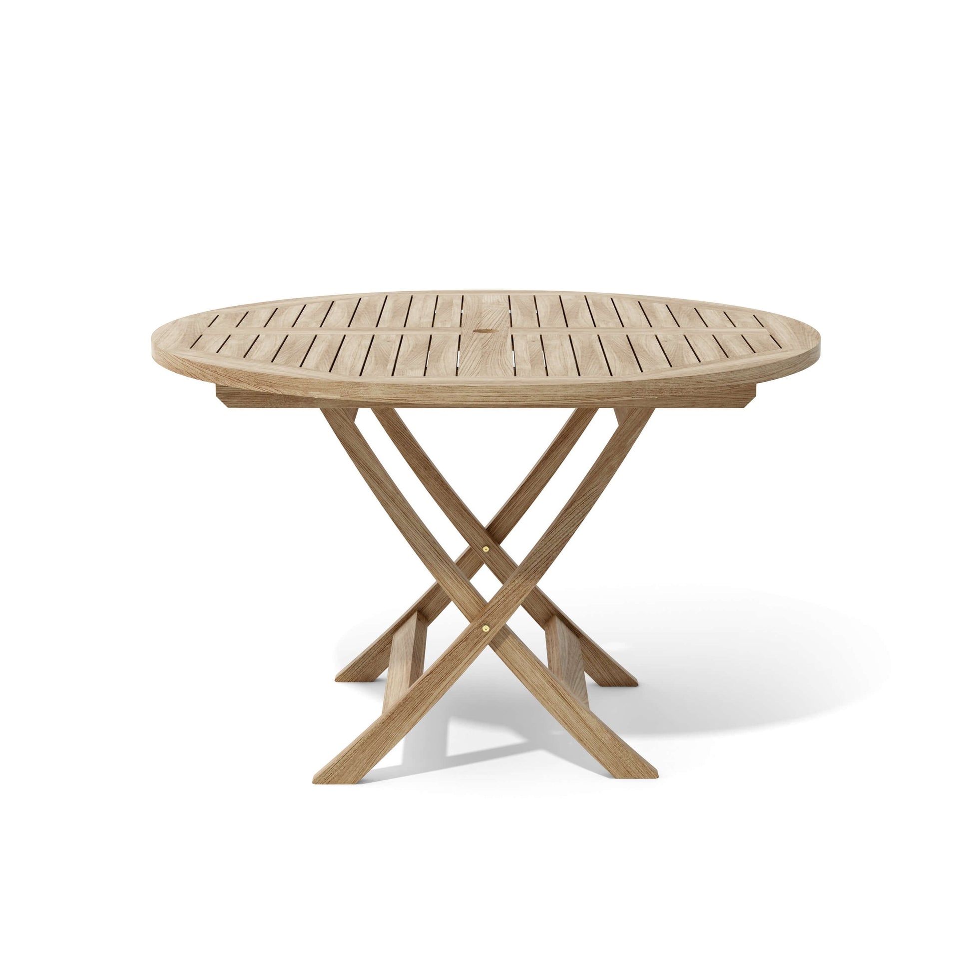 Wooden outdoor table with a white background