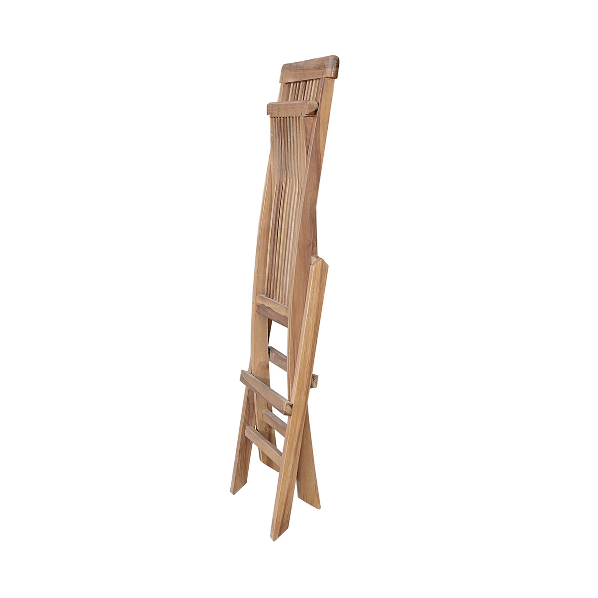 Wooden folding chair on a white background