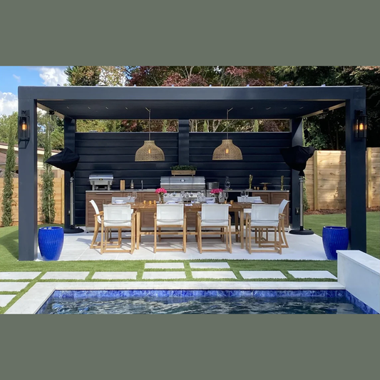 BetterPatio Solace Series Fiberglass Pergola Square Columns Louvered Rafters - cover render