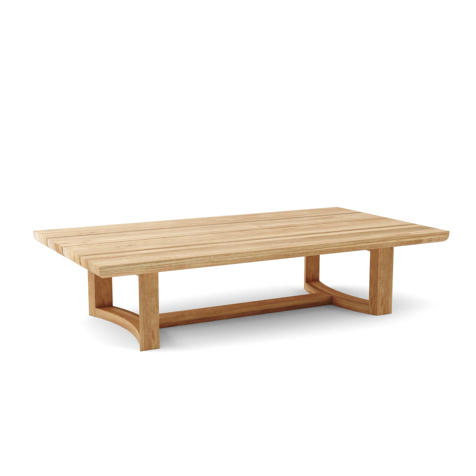 Wooden coffee table on a white background