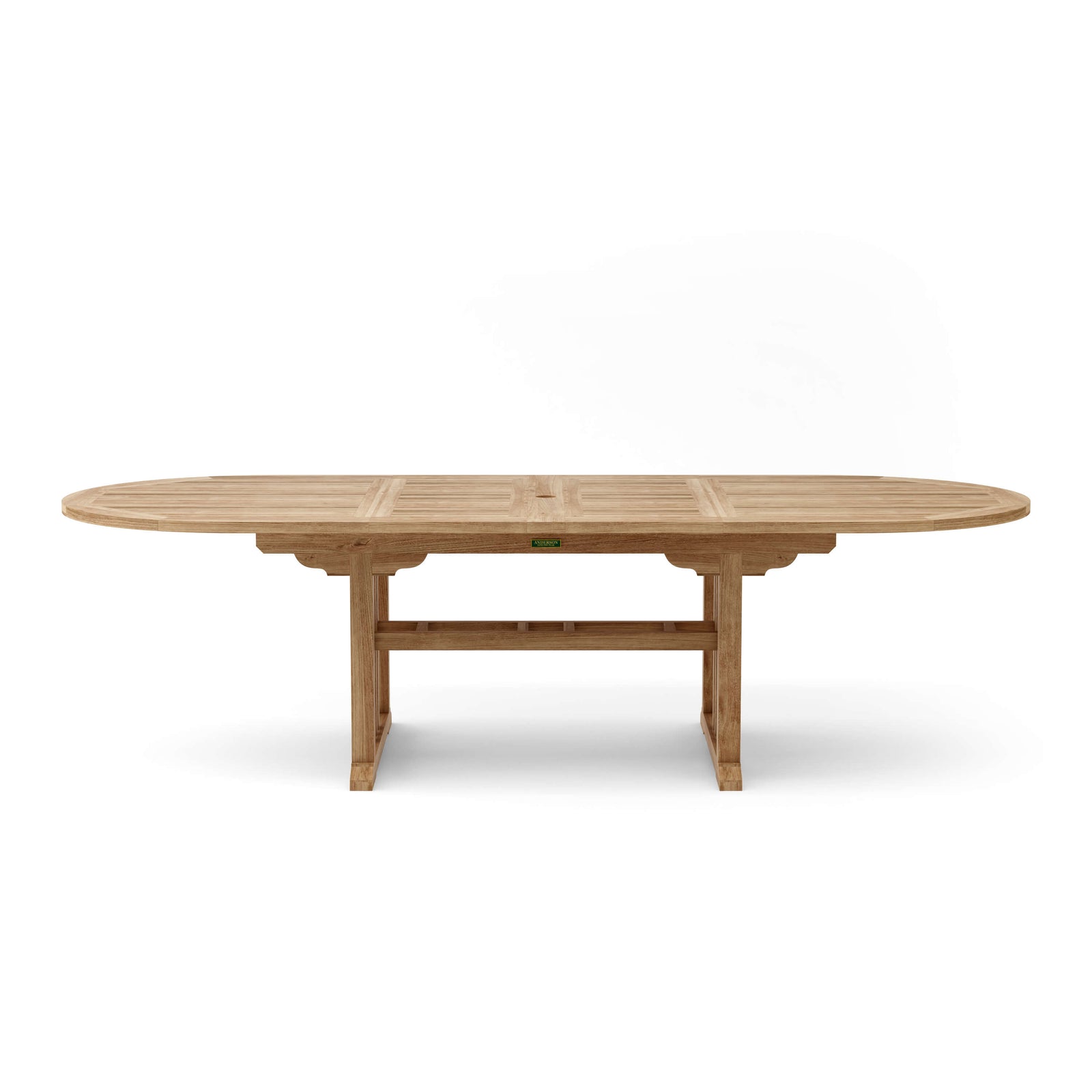 Wooden outdoor table on a white background