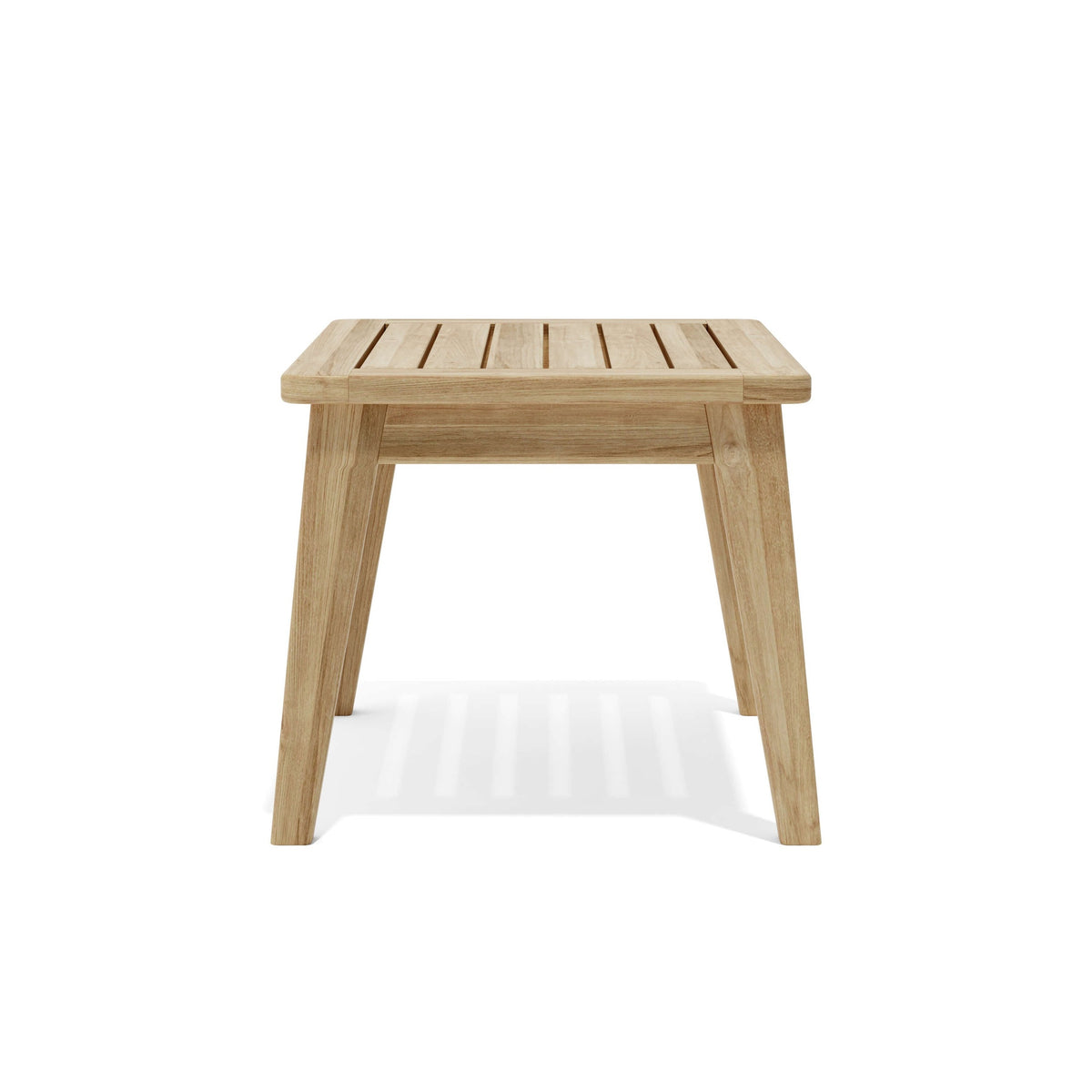 Wooden side table on a white background