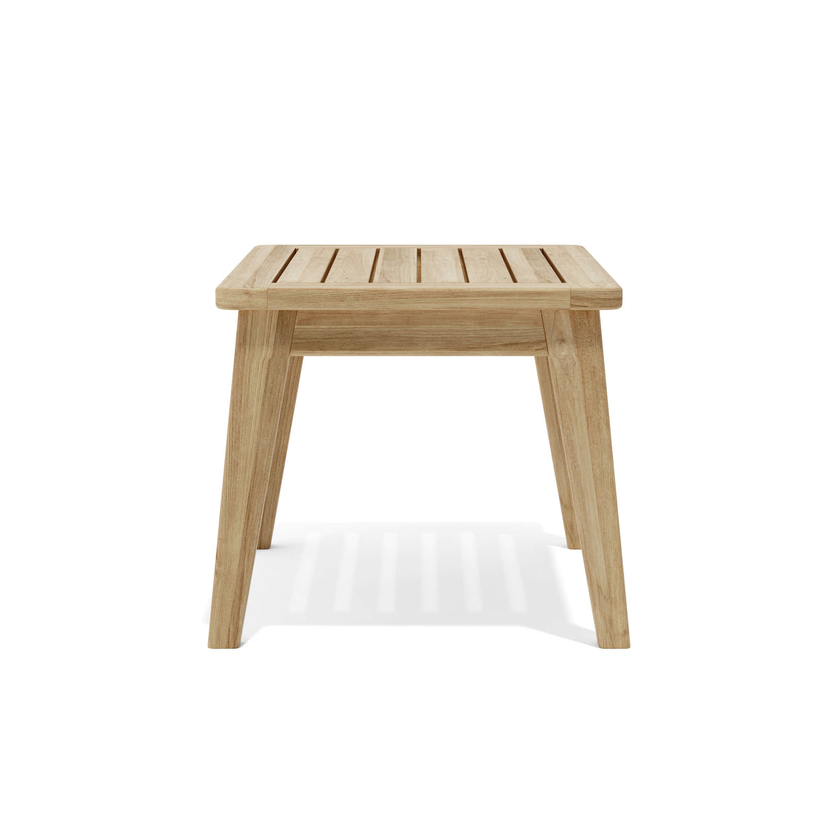 Wooden side table on a white background