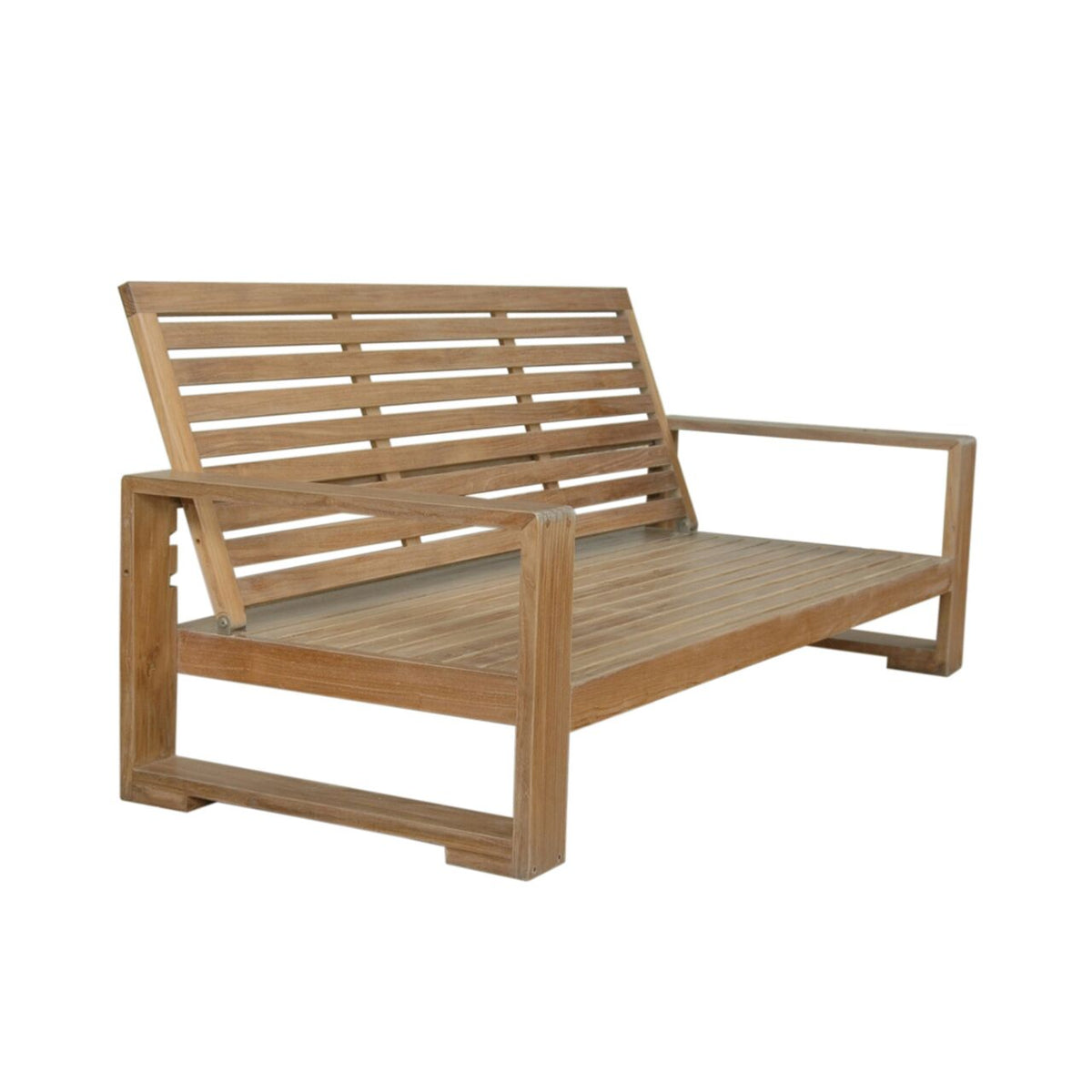Anderson Teak Capistrano Deep Seating Sofa - lifestyle view of teak sofa in outdoor space