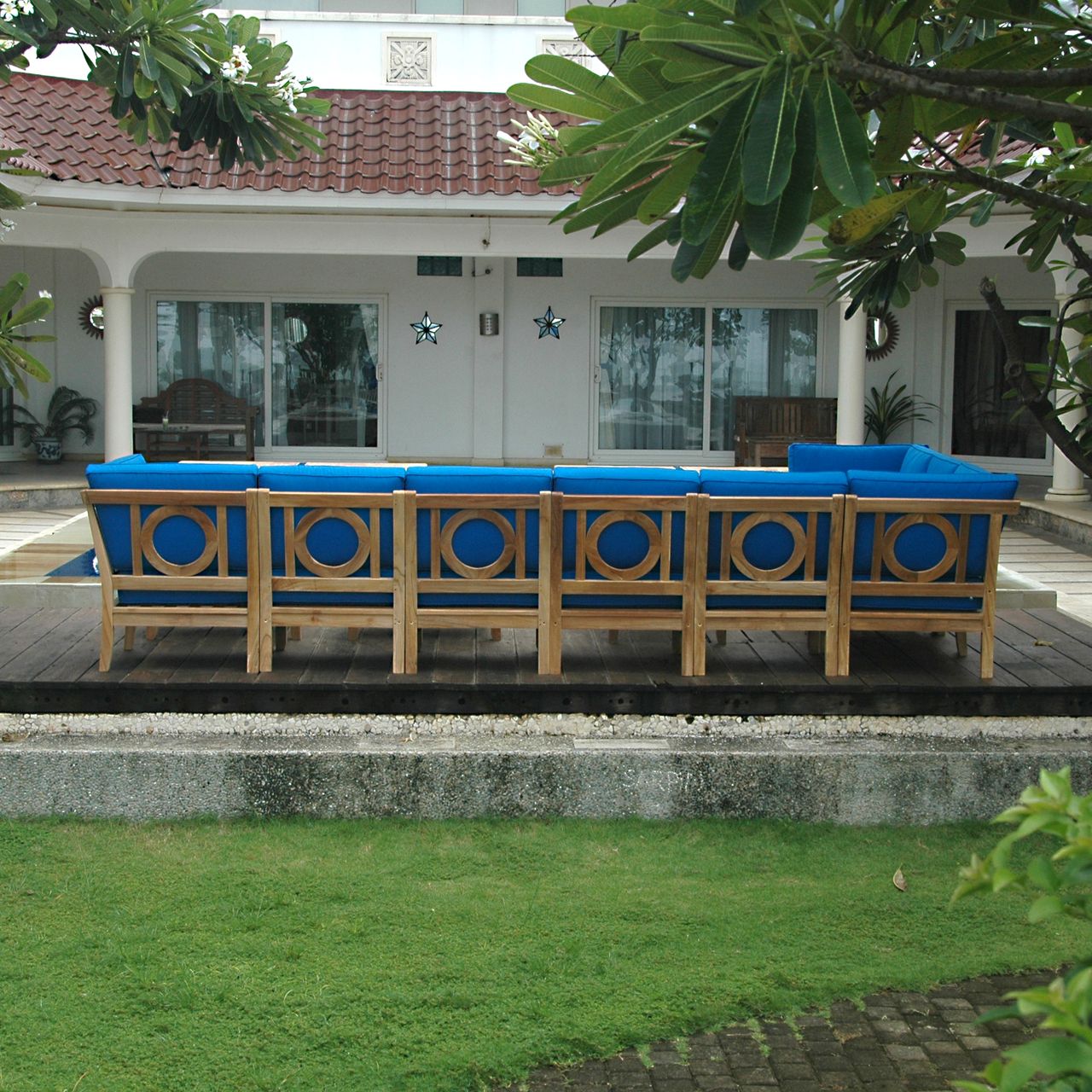 Natsepa 11-Piece Teak Modular Outdoor Deep Seating Set | BetterPatio // BetterPatio.com
