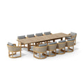 SET - 337 Catania 11 - Piece Teak & Wicker Extension Dining Set with Cushions
