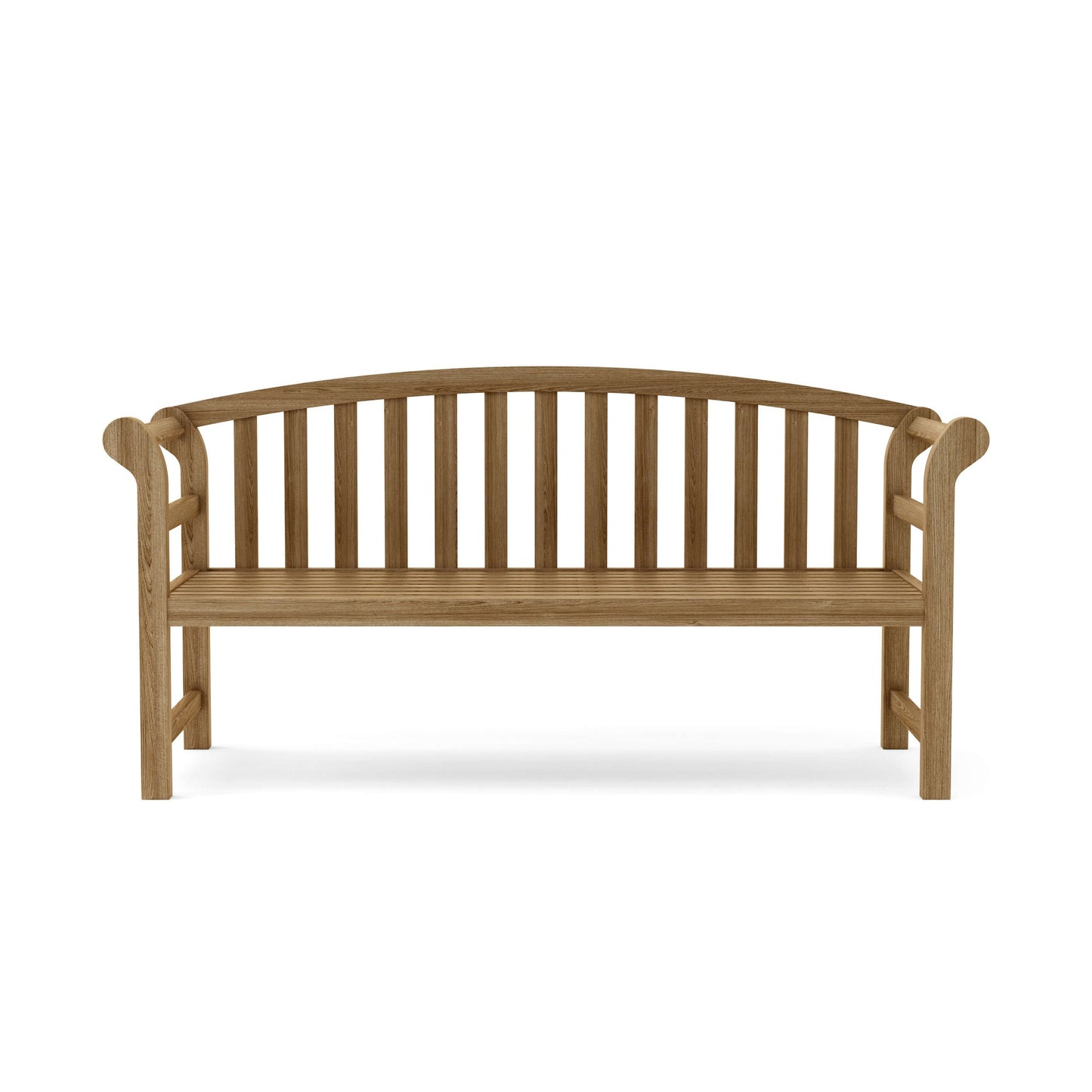 Anderson Teak Brisbane Deep Seating Bench - back view showing teak slat construction
