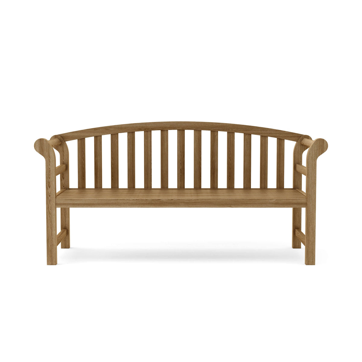 Anderson Teak Brisbane Deep Seating Bench - back view showing teak slat construction