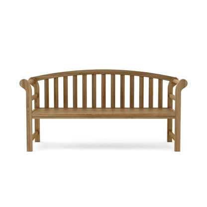 Anderson Teak Brisbane Deep Seating Bench - back view showing teak slat construction